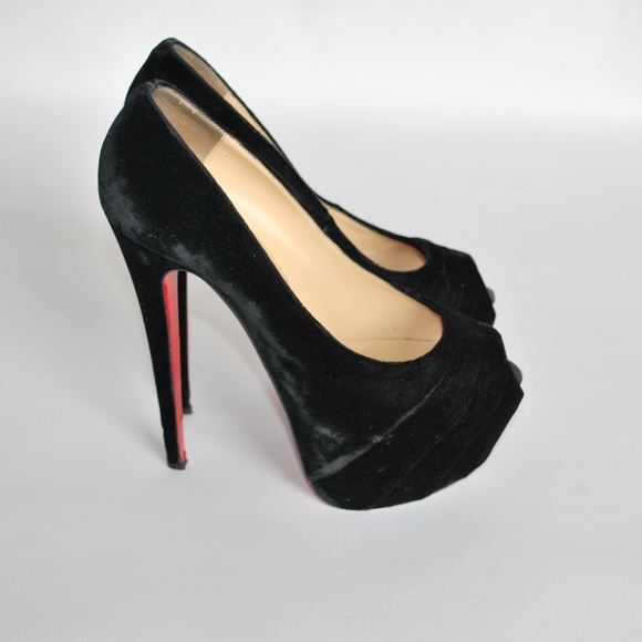 Christian Louboutin Black Drapesse Red Bottom - Picture 2 of 12